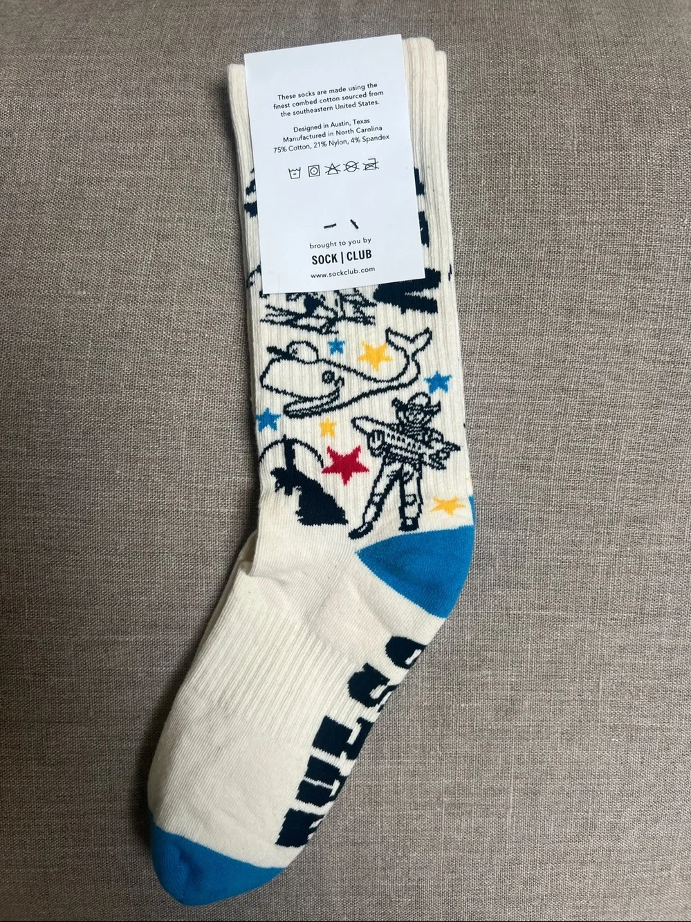 Tulsa, Oklahoma souvenir crew socks, whimsical local icons